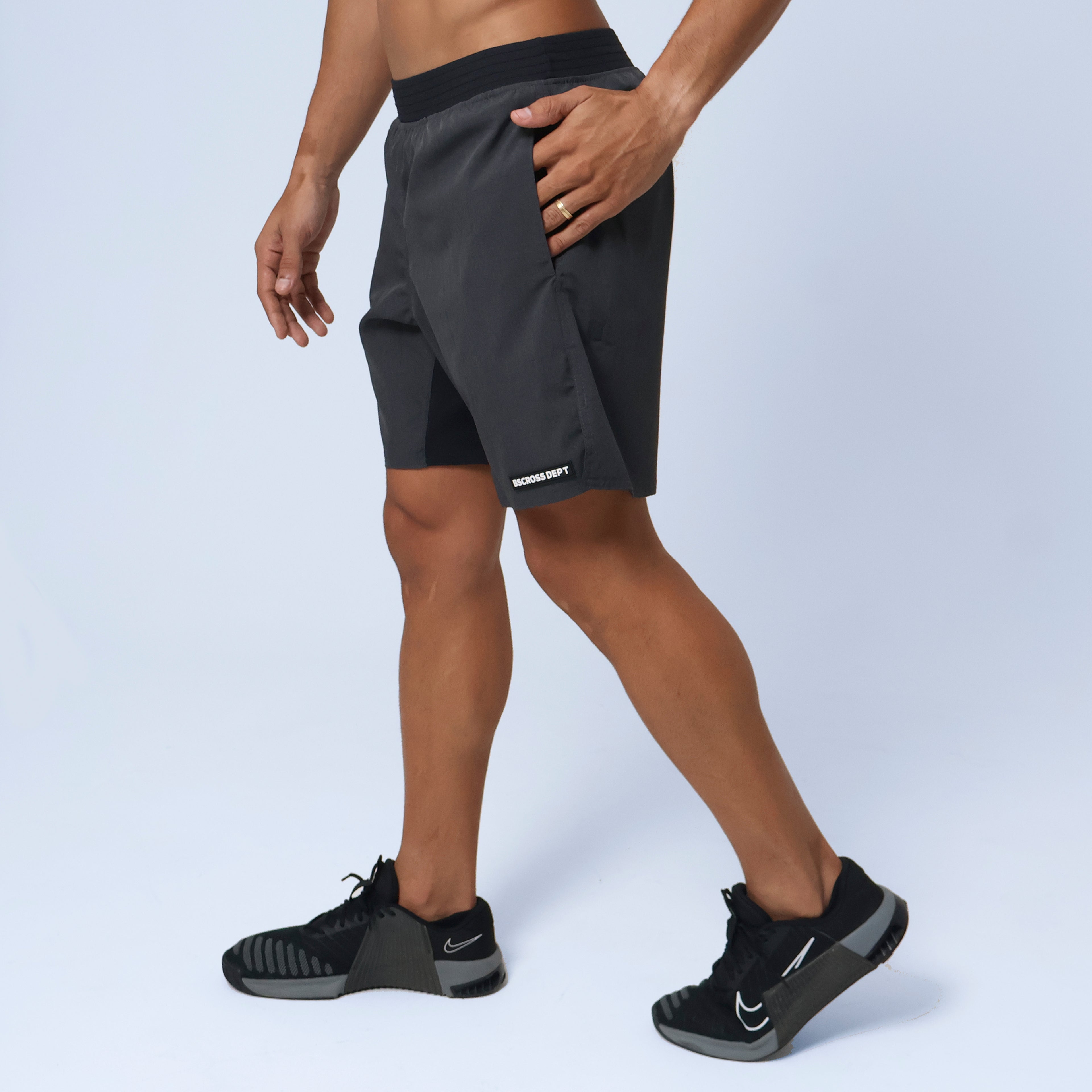 Short Masc c/ Short Térmico - Chumbo