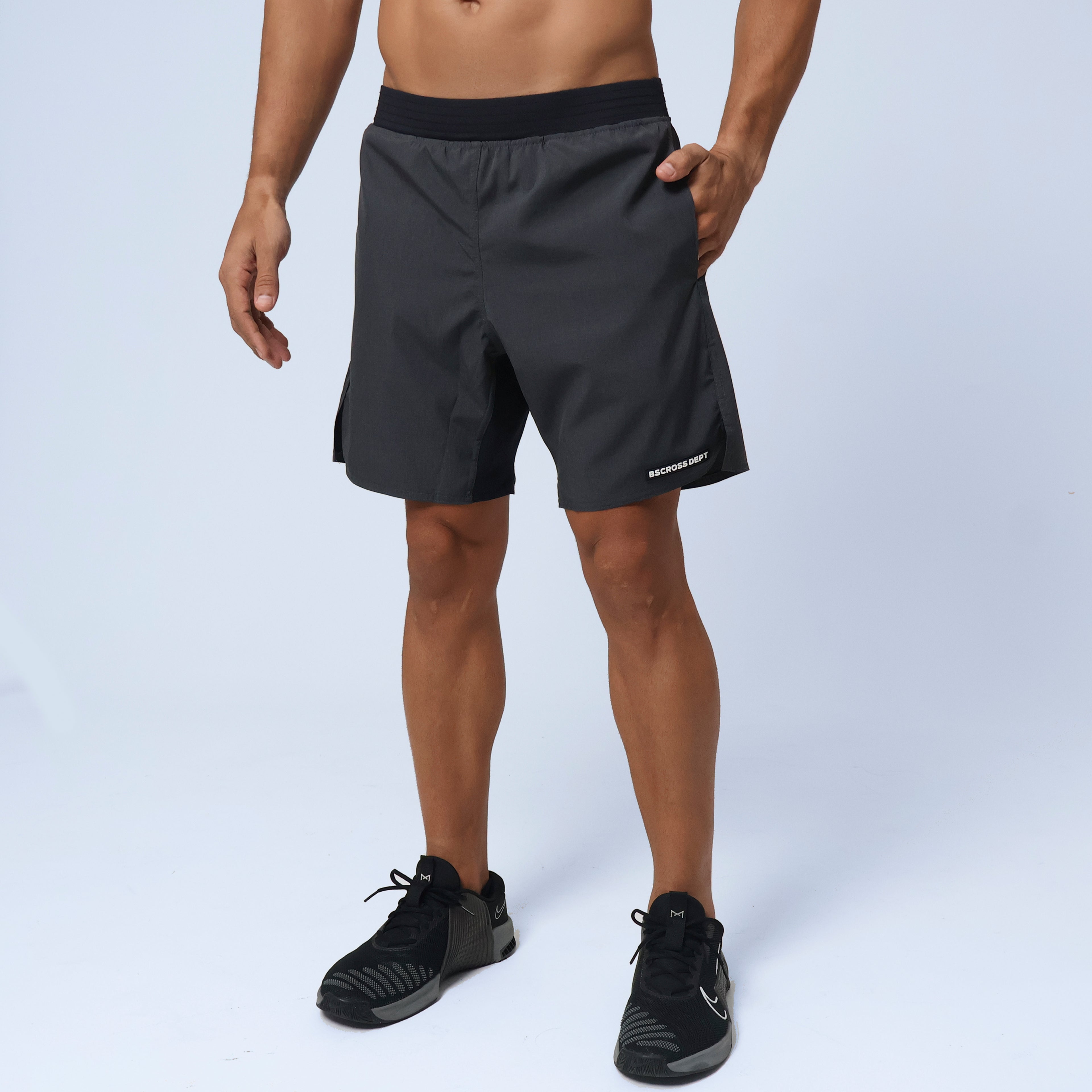 Short Masc c/ Short Térmico - Chumbo
