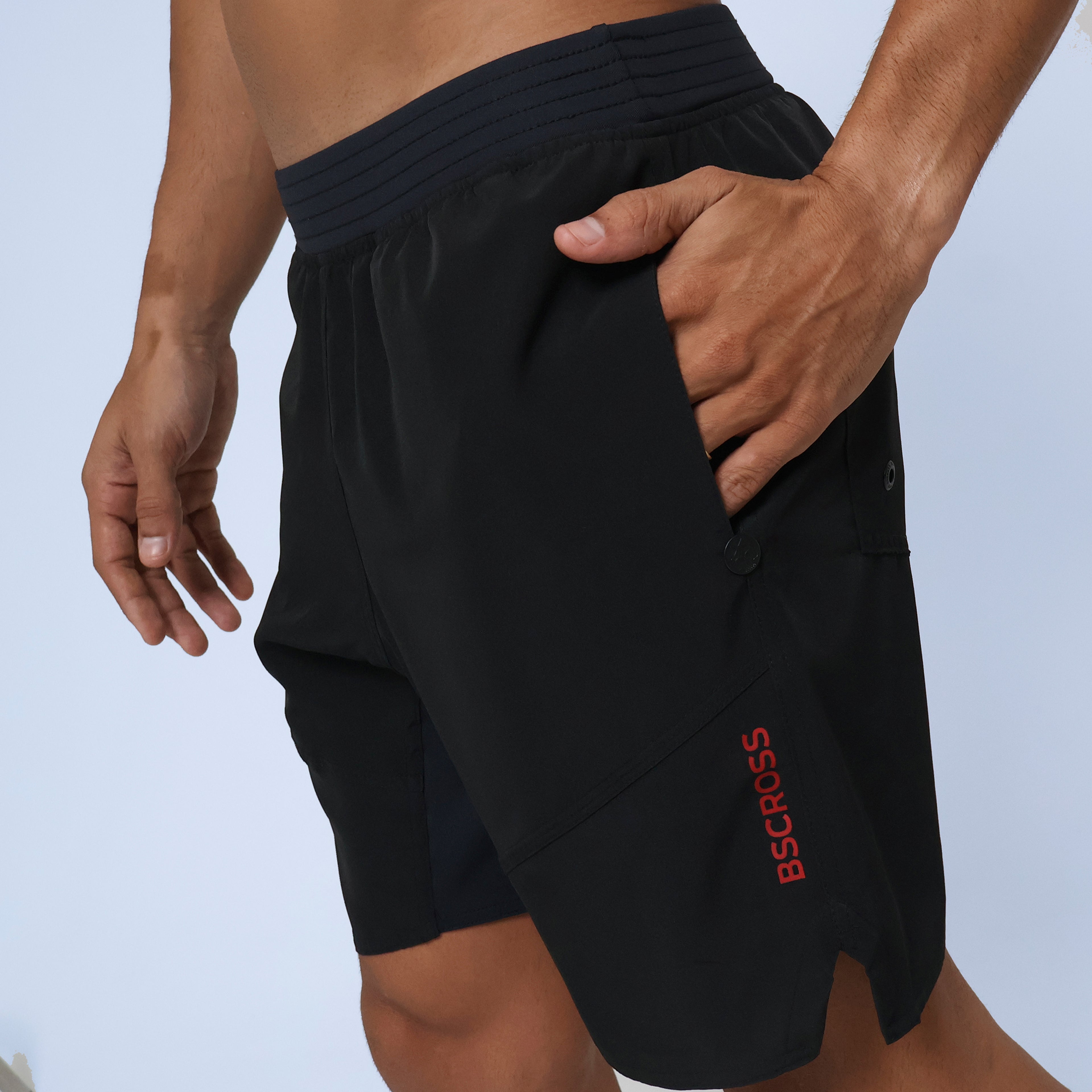 Short Masc c/ Bolso e Zíper - Preto