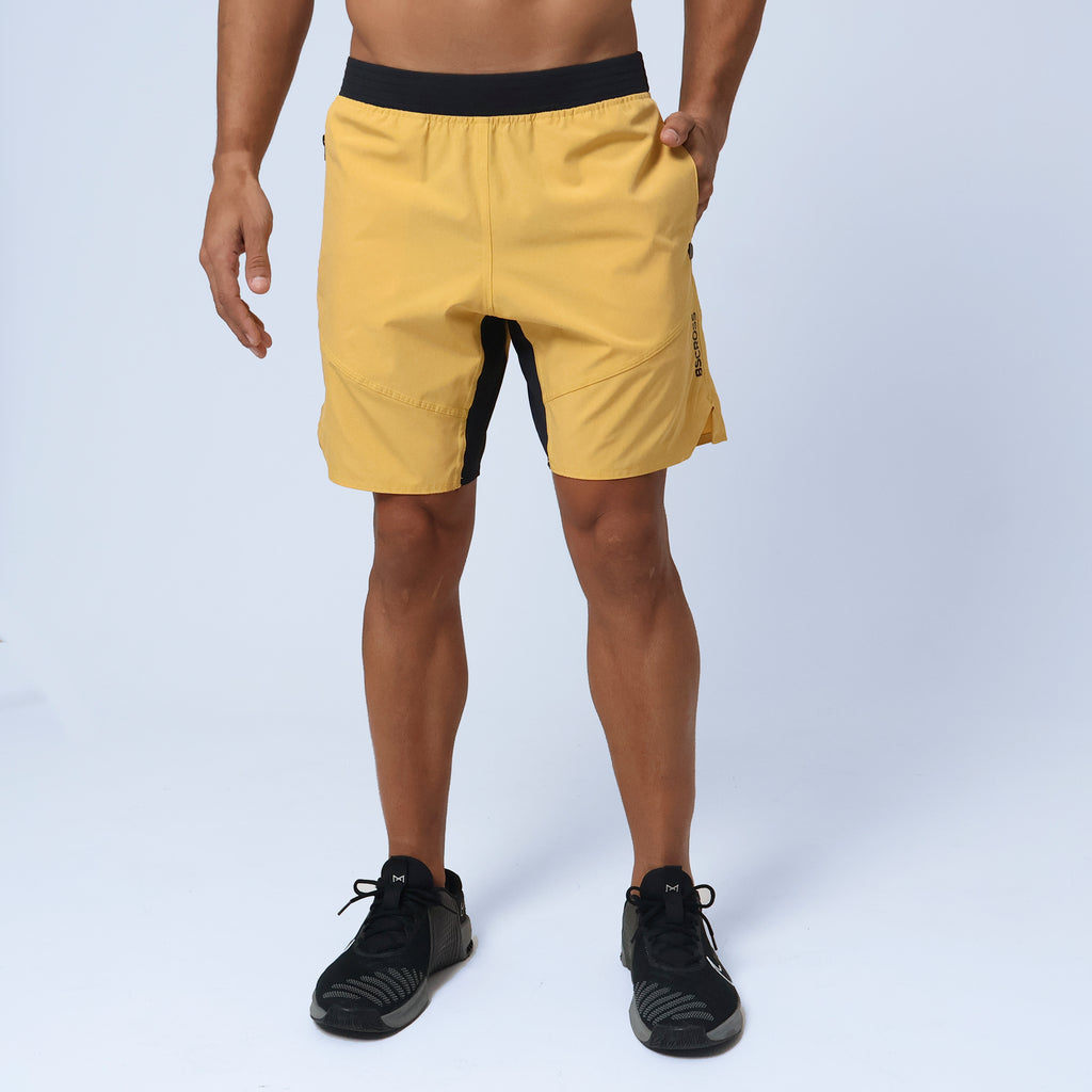 Short Masc c/ Bolso e Zíper - Amarelo