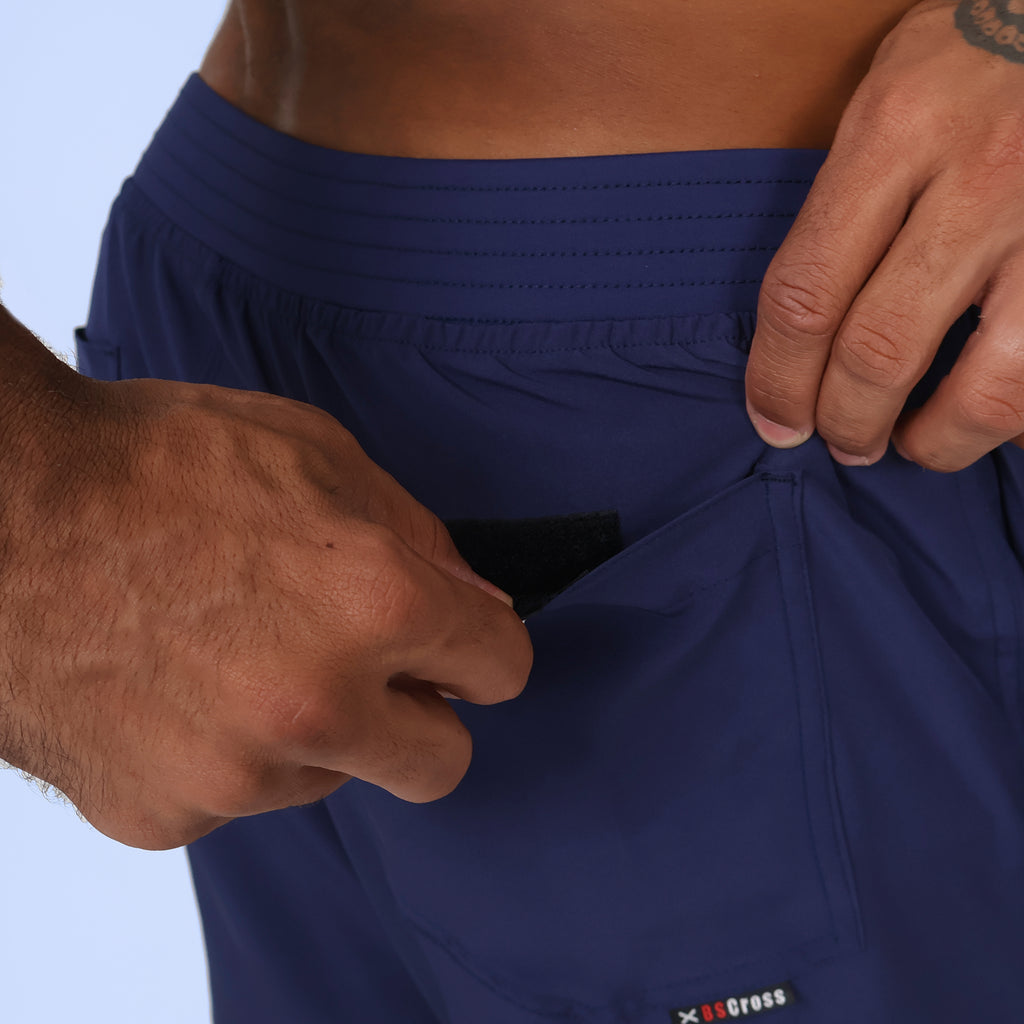 Short c/ Bolso e Recortes - Marinho