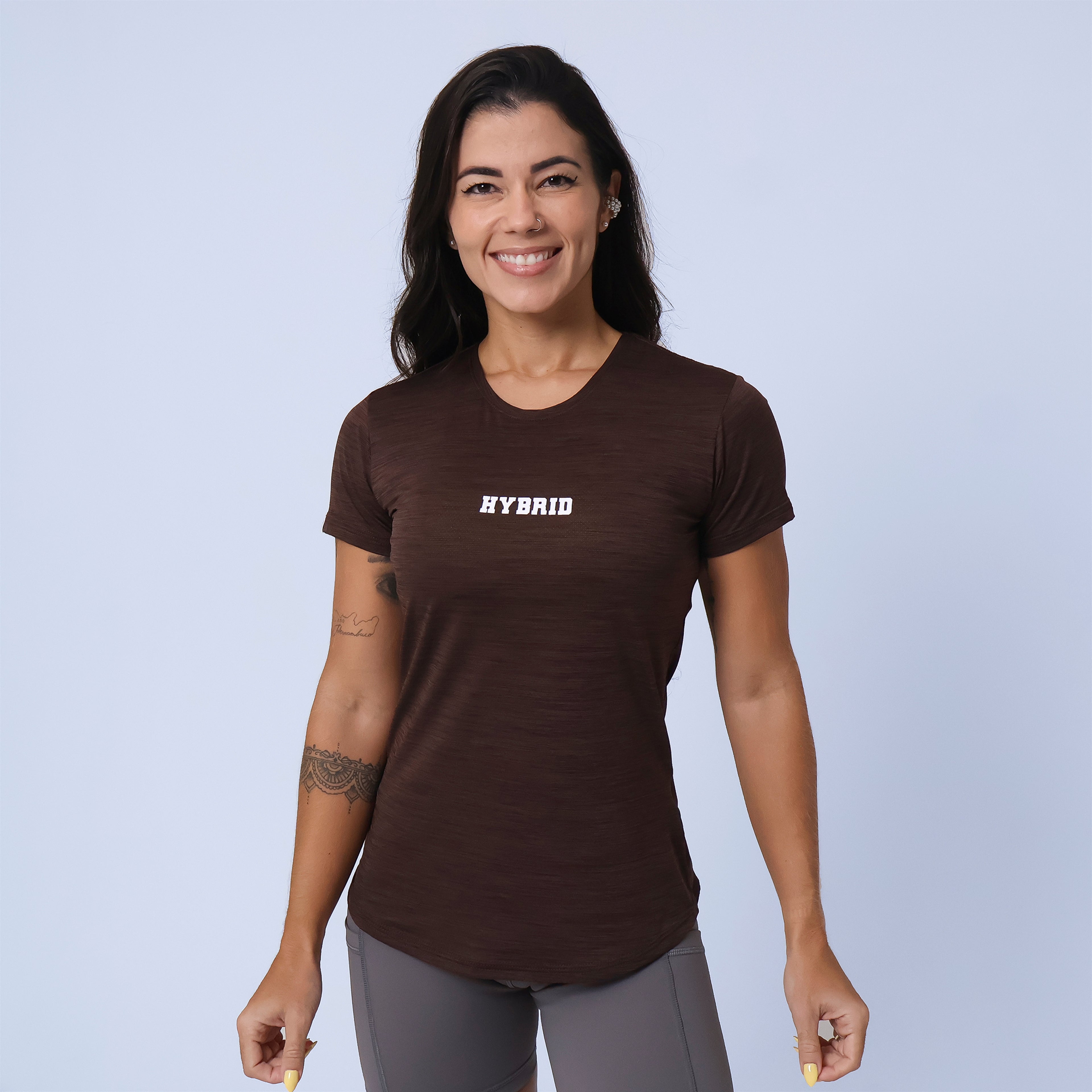 Camiseta Hybrid New Fitness - Marron