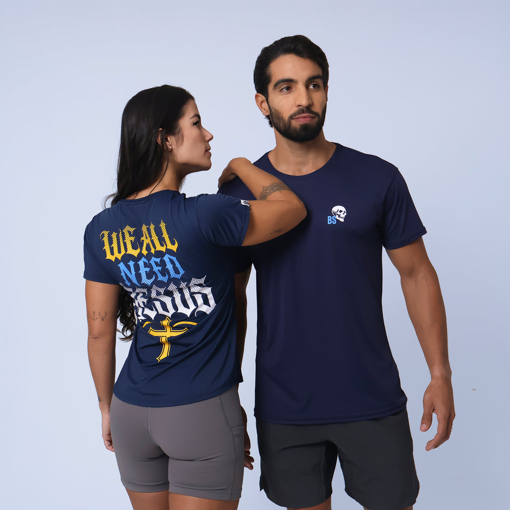 Camiseta We All Need Jesus - Marinho