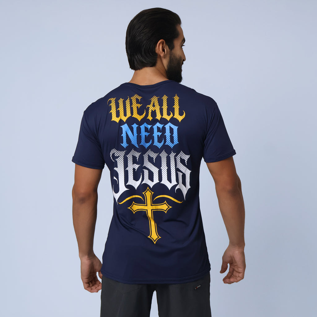 Camiseta We All Need Jesus - Marinho