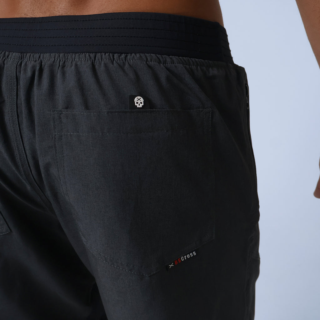 Short Masc c/ Bolso e Zíper - Chumbo