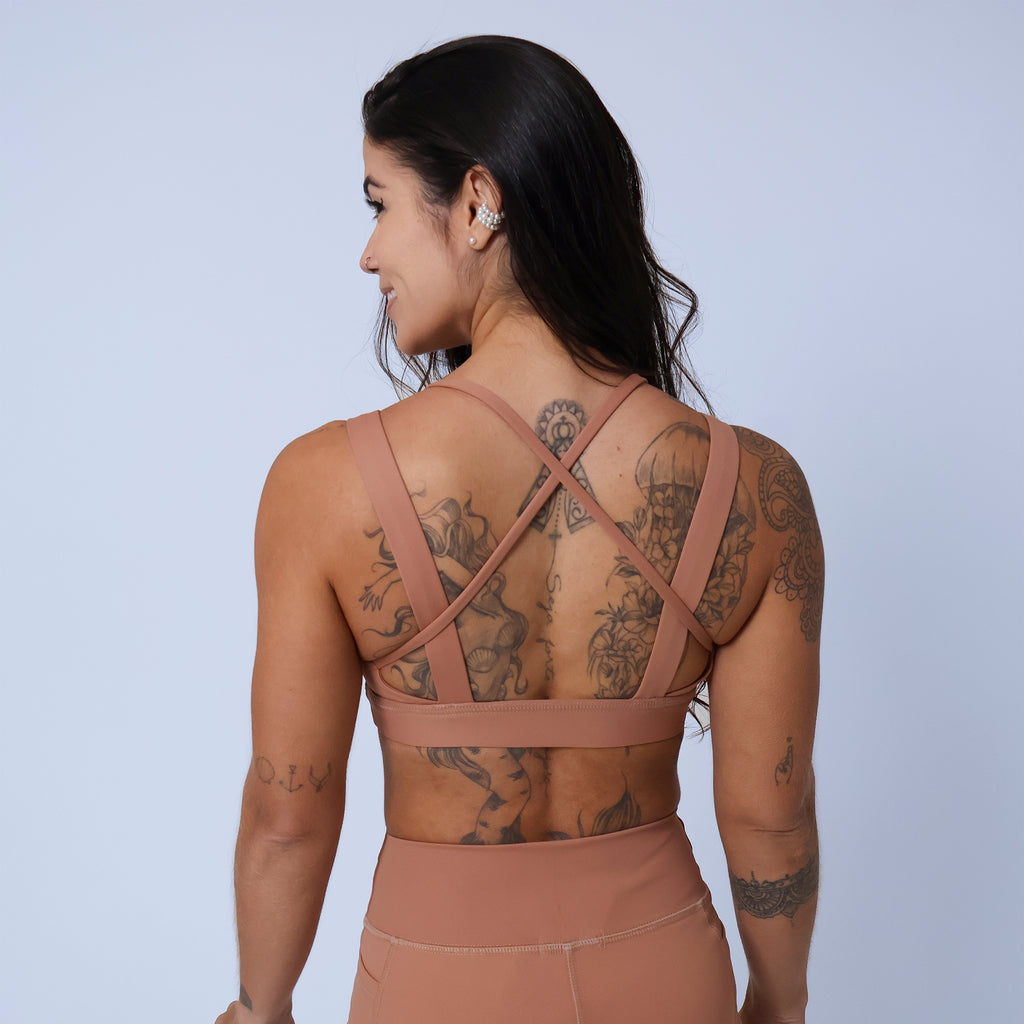 Top c/ Alças em Elástico e Rolete - Mocha Mousse