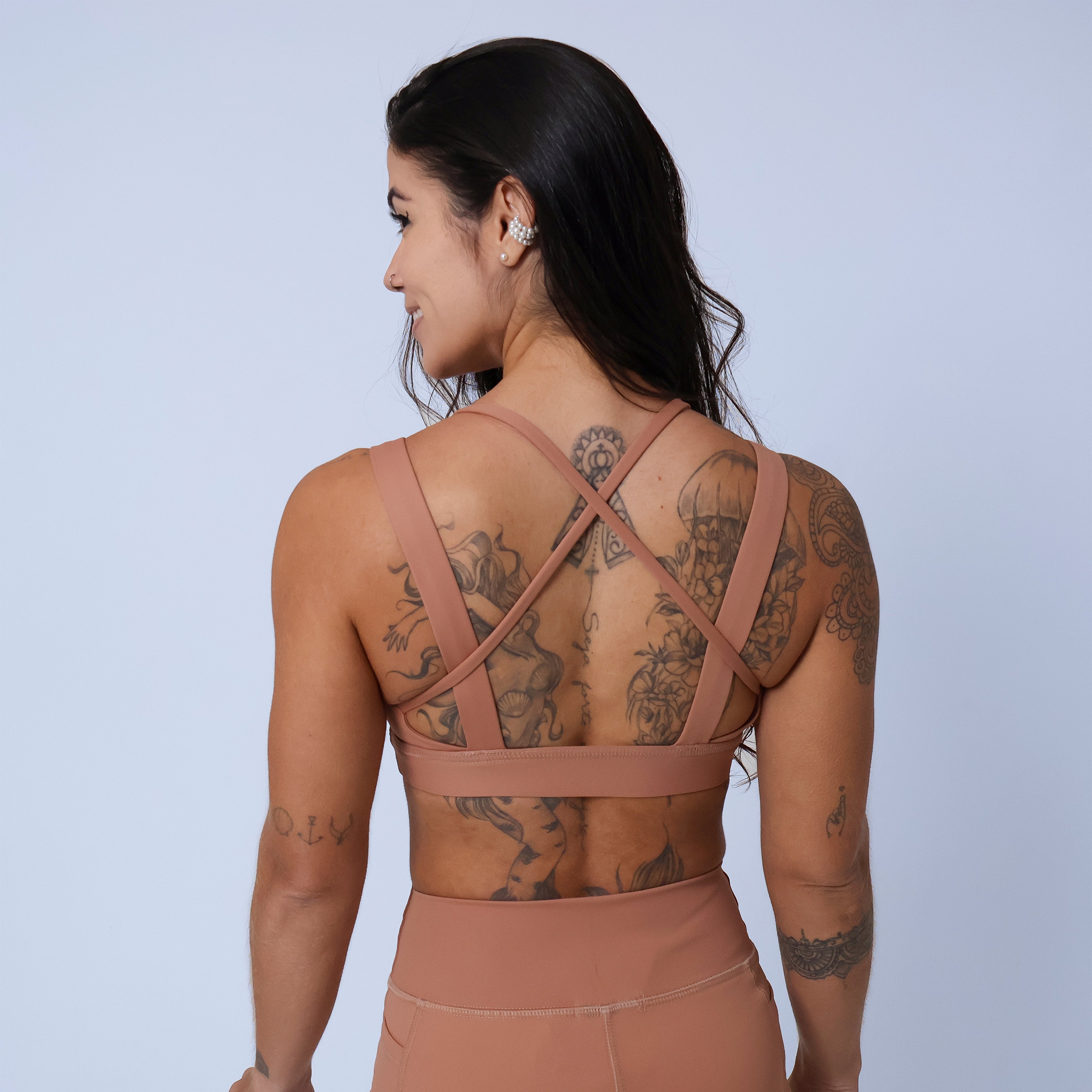 Top c/ Alças em Elástico e Rolete - Mocha Mousse