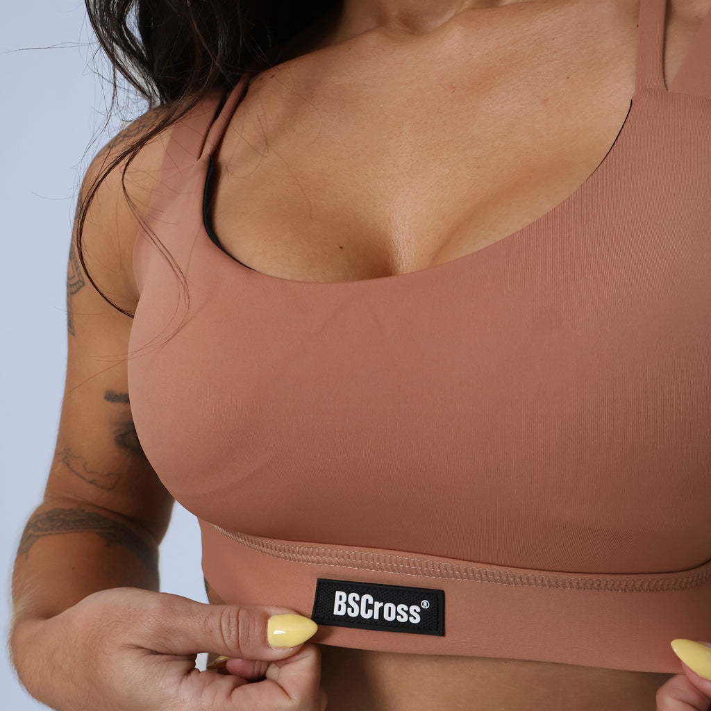 Top c/ Alças em Elástico e Rolete - Mocha Mousse