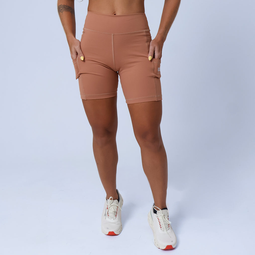 Short c/ Bolso Lateral Duplo Performance - Mocha Mousse