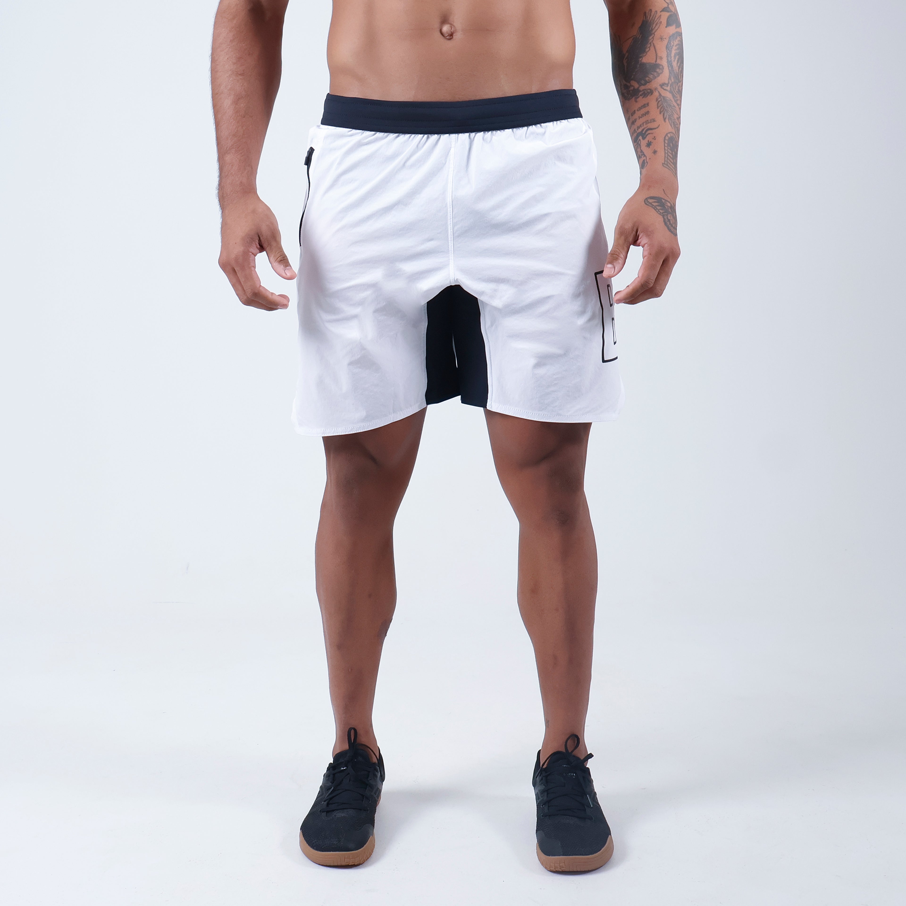 Short Tactel c/ bolso e Zíper - Branco