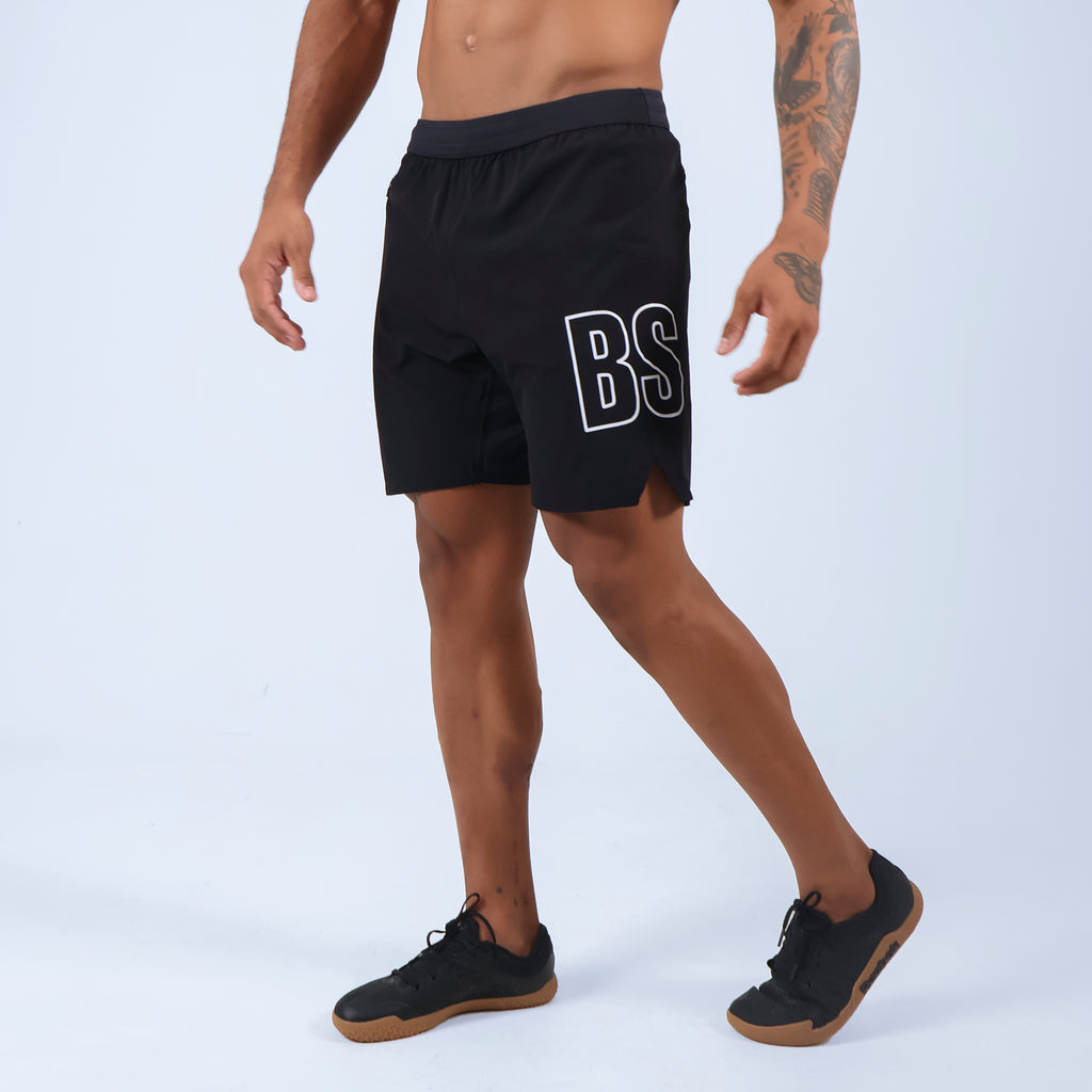 Short Tactel c/ bolso e Zíper - Preto