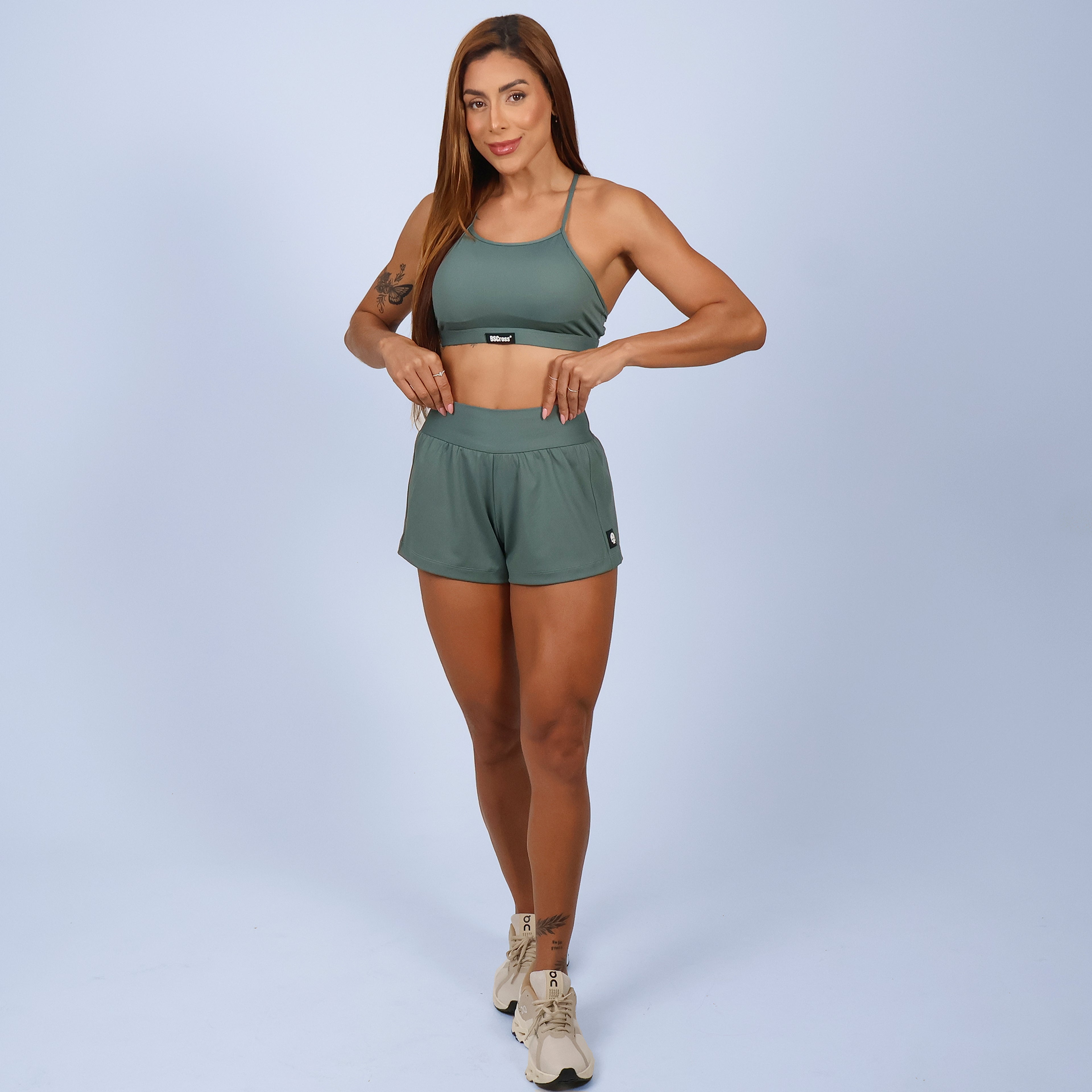 Short Solto c/ Short Interno - Dusty Green