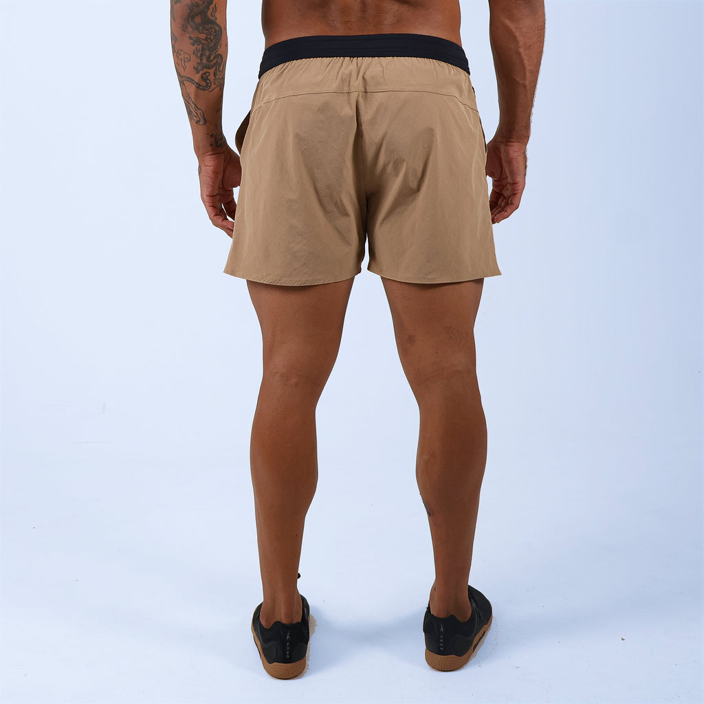 Short Masc Curto c/ Bolso e Zíper - Khaki