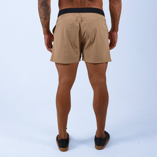 Short Masc Curto c/ Bolso e Zíper - Khaki