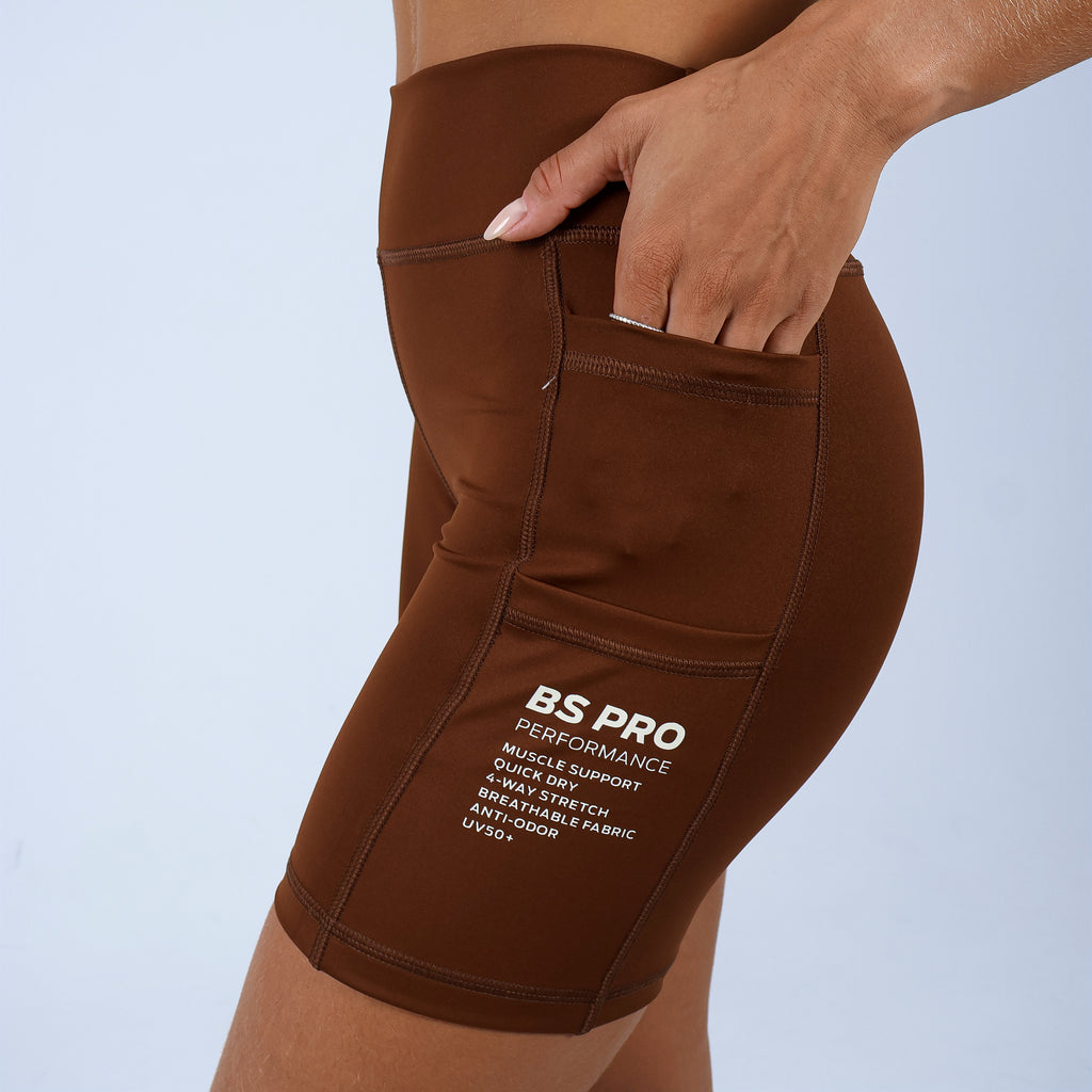 Short Fem c/ Bolso Lateral Duplo - Coffee
