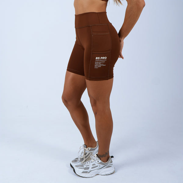Short Fem c/ Bolso Lateral Duplo -Coffee
