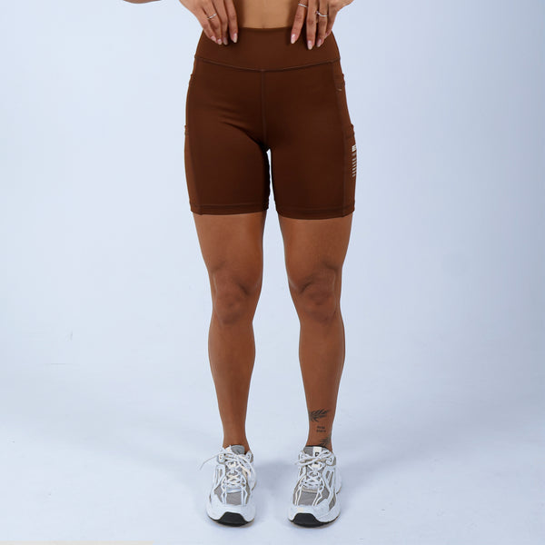 Short Fem c/ Bolso Lateral Duplo -Coffee
