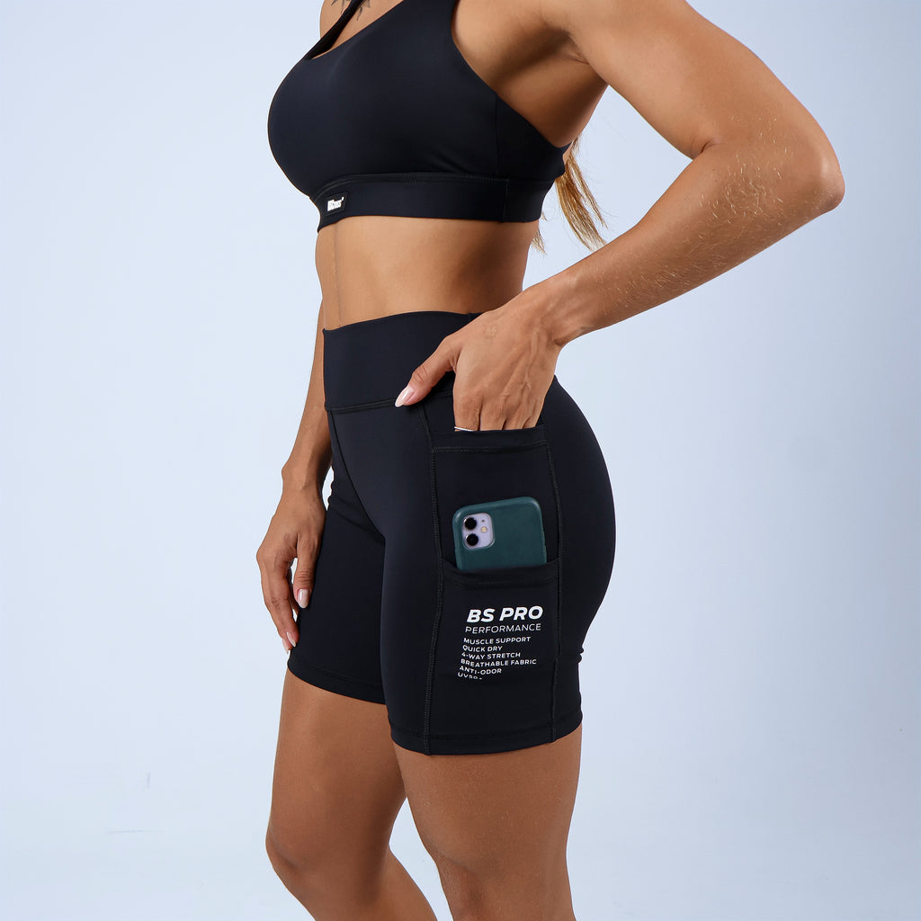 Short Fem c/ Bolso Lateral Duplo - Preto