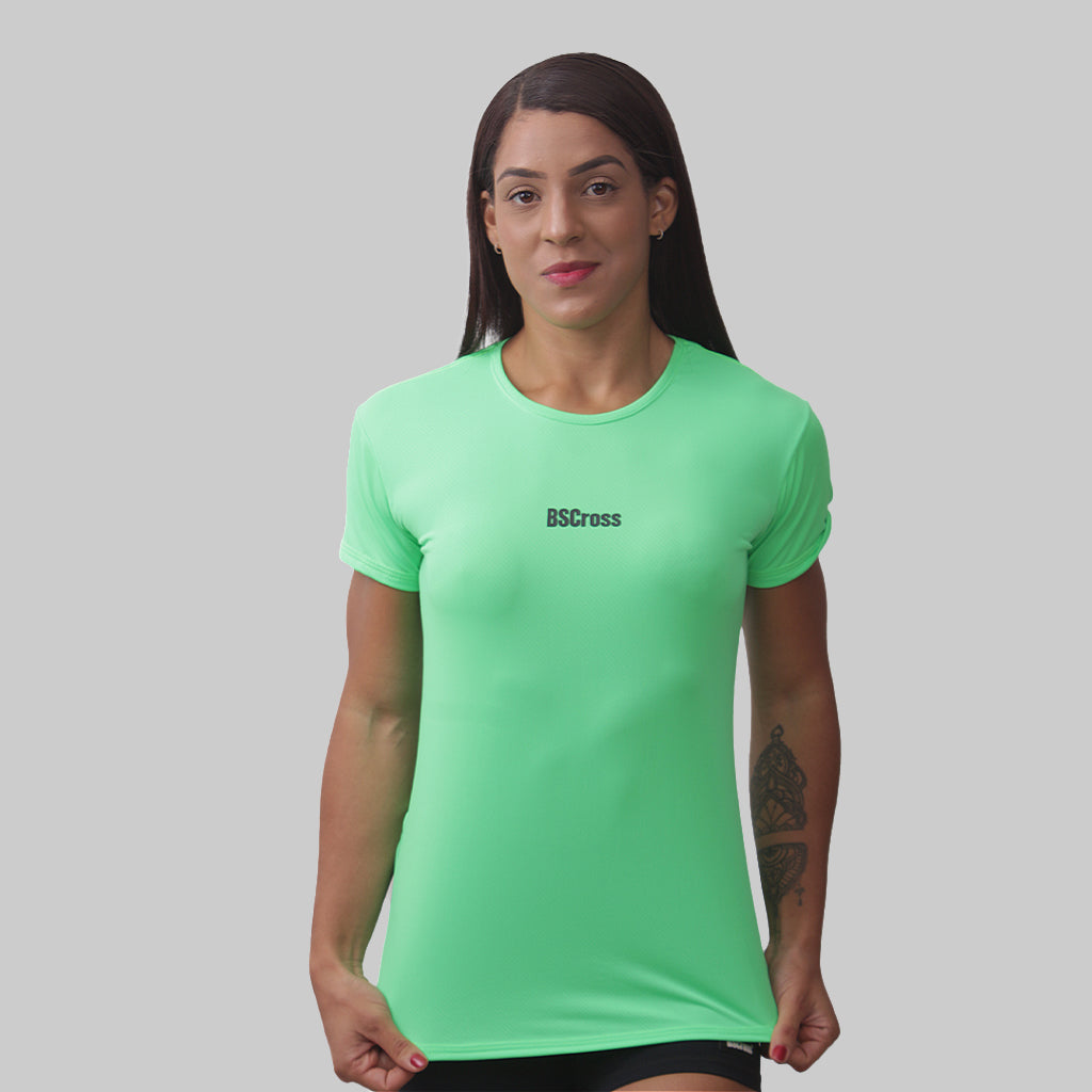 Camiseta fem. BSCross Runner - Verde Claro