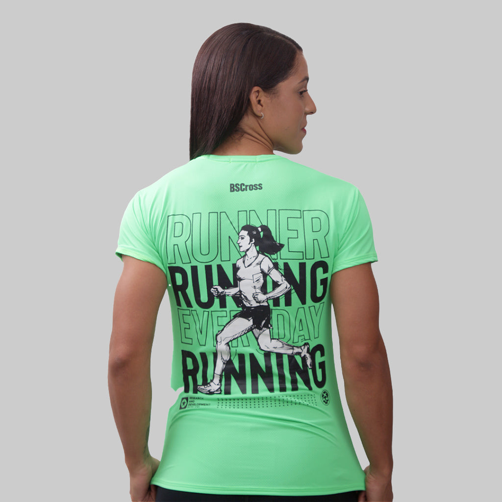 Camiseta fem. BSCross Runner - Verde Claro