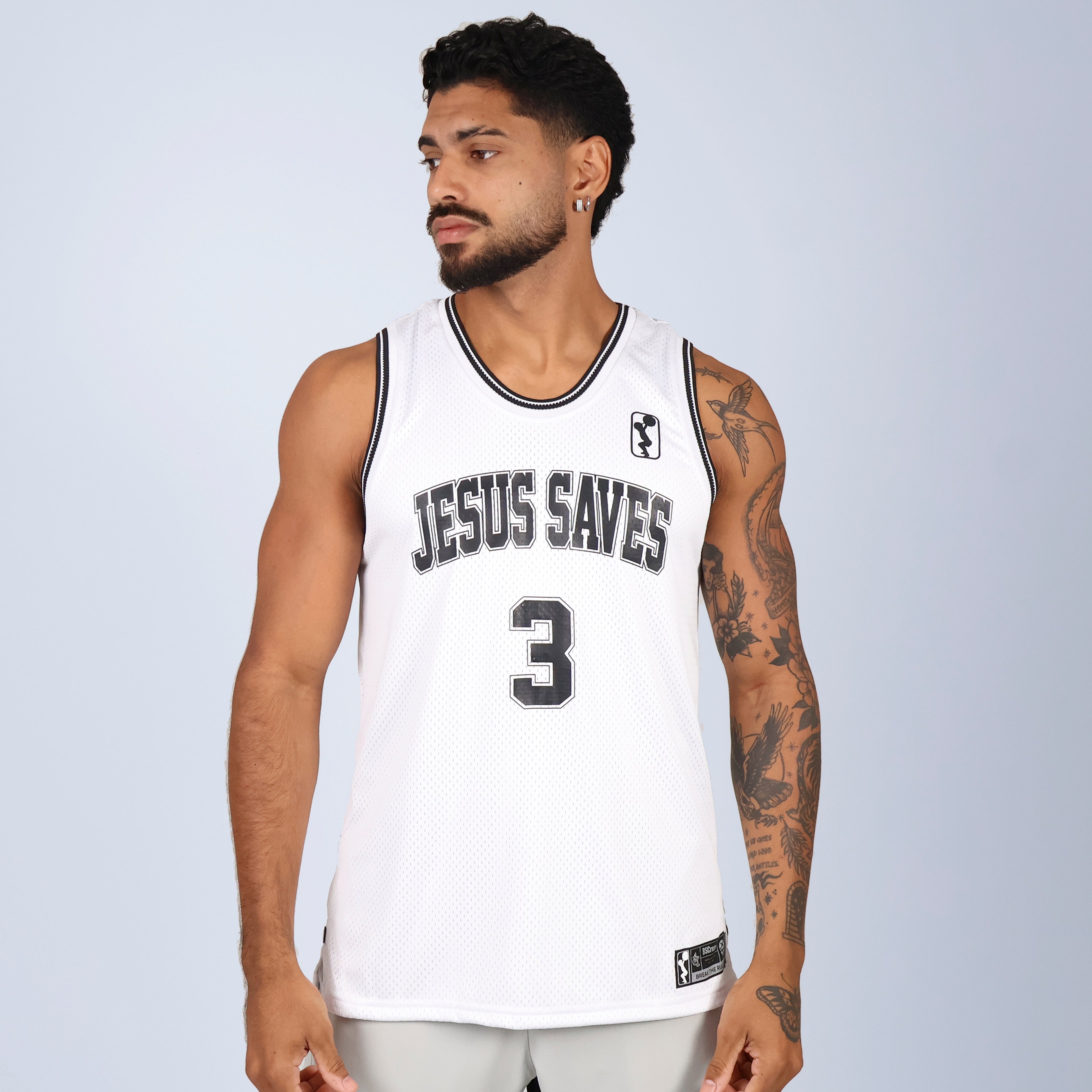 Regata Basquete JESUS SAVES - Branco