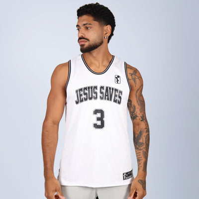 Regata Basquete JESUS SAVES - Branco
