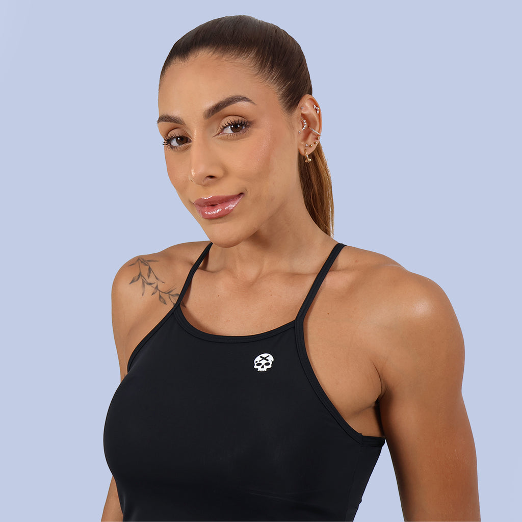 Cropped Alçinhas Skull - Preto
