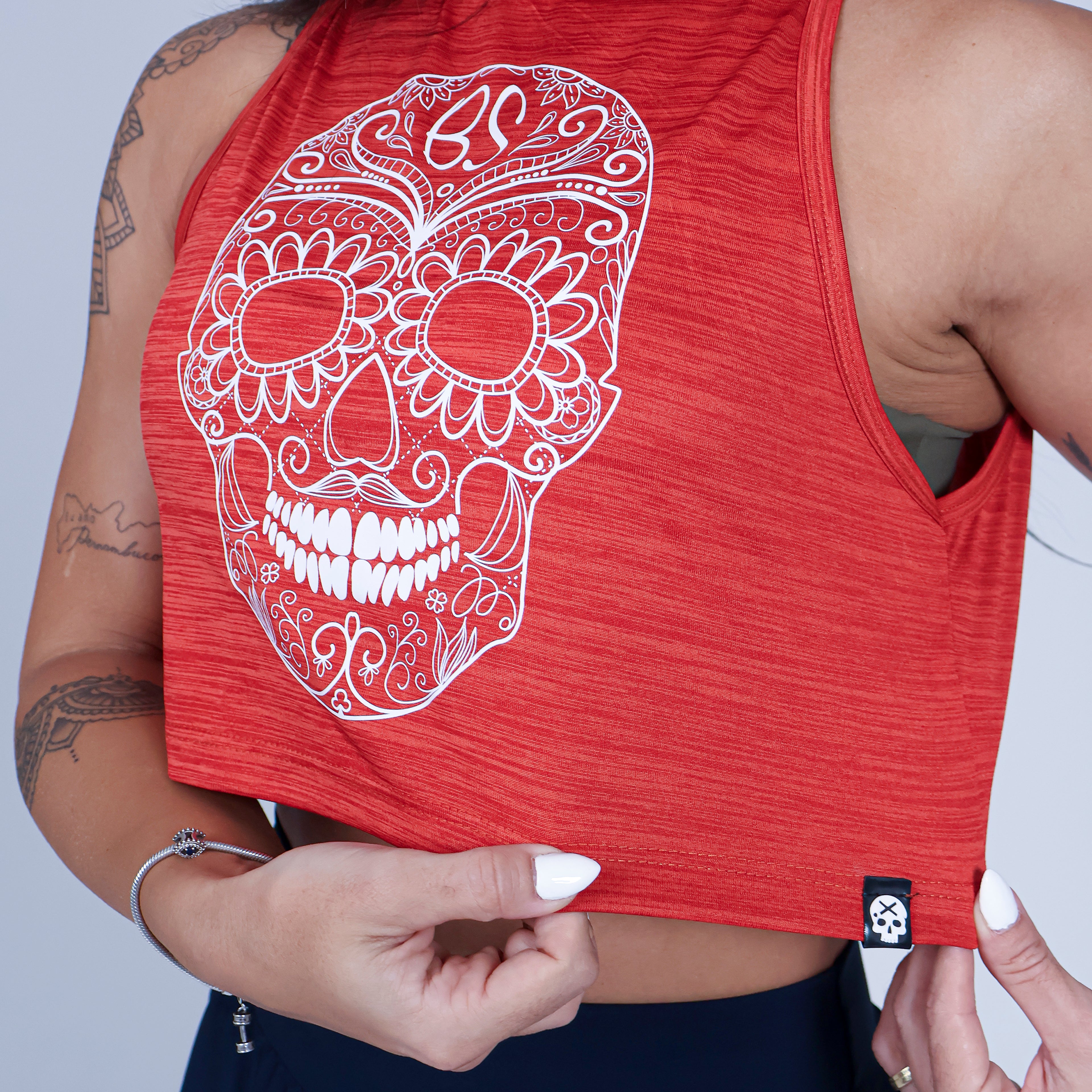 Cropped Caveira Mexicana - vermelho