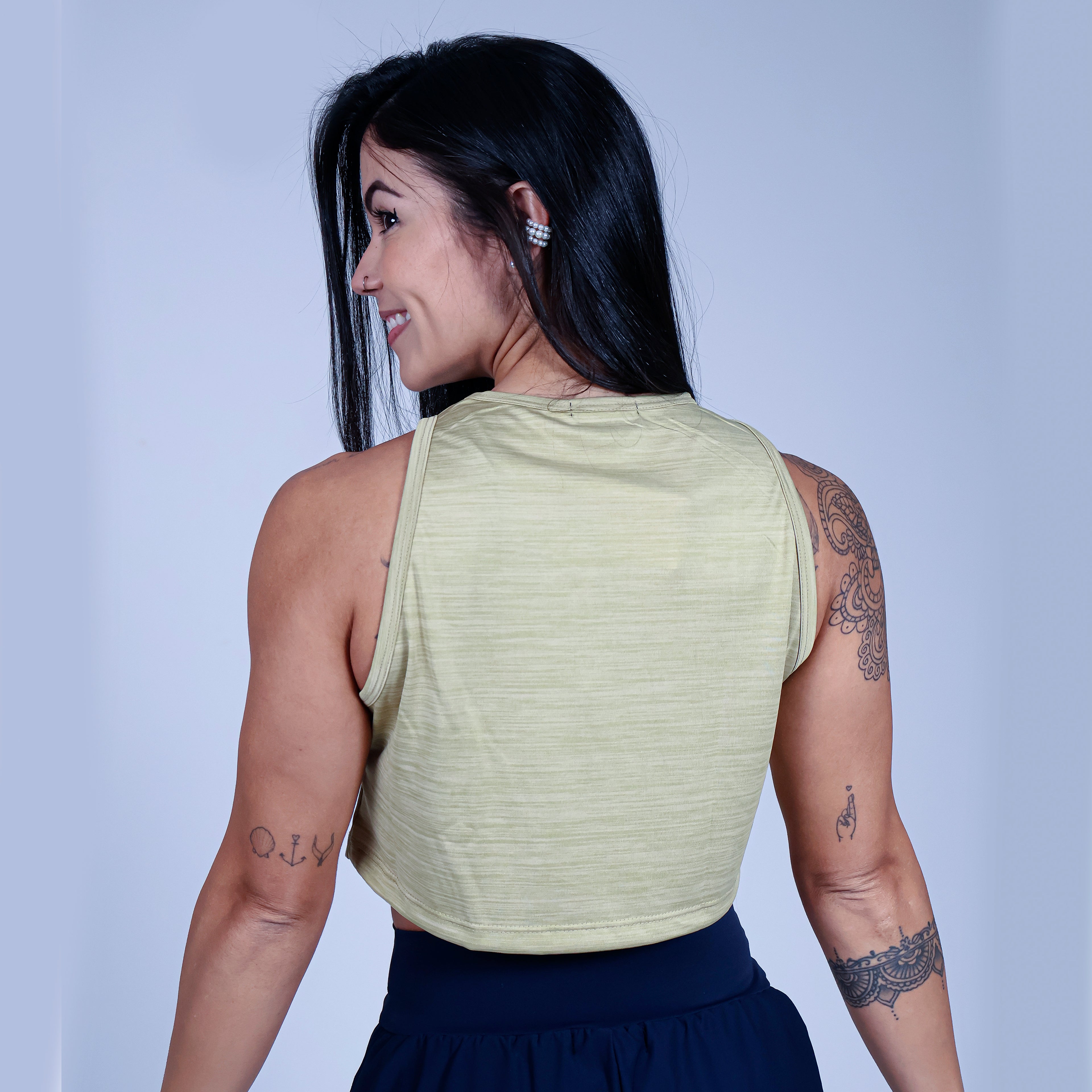 Cropped BUTTERFLY SKULL - Bege