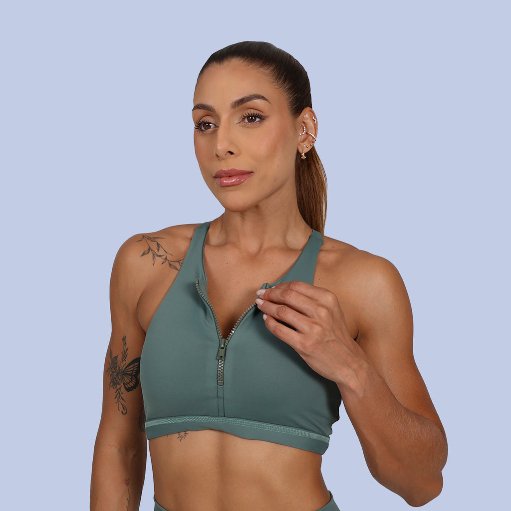Top Nadador c/ Zíper - Dusty Green