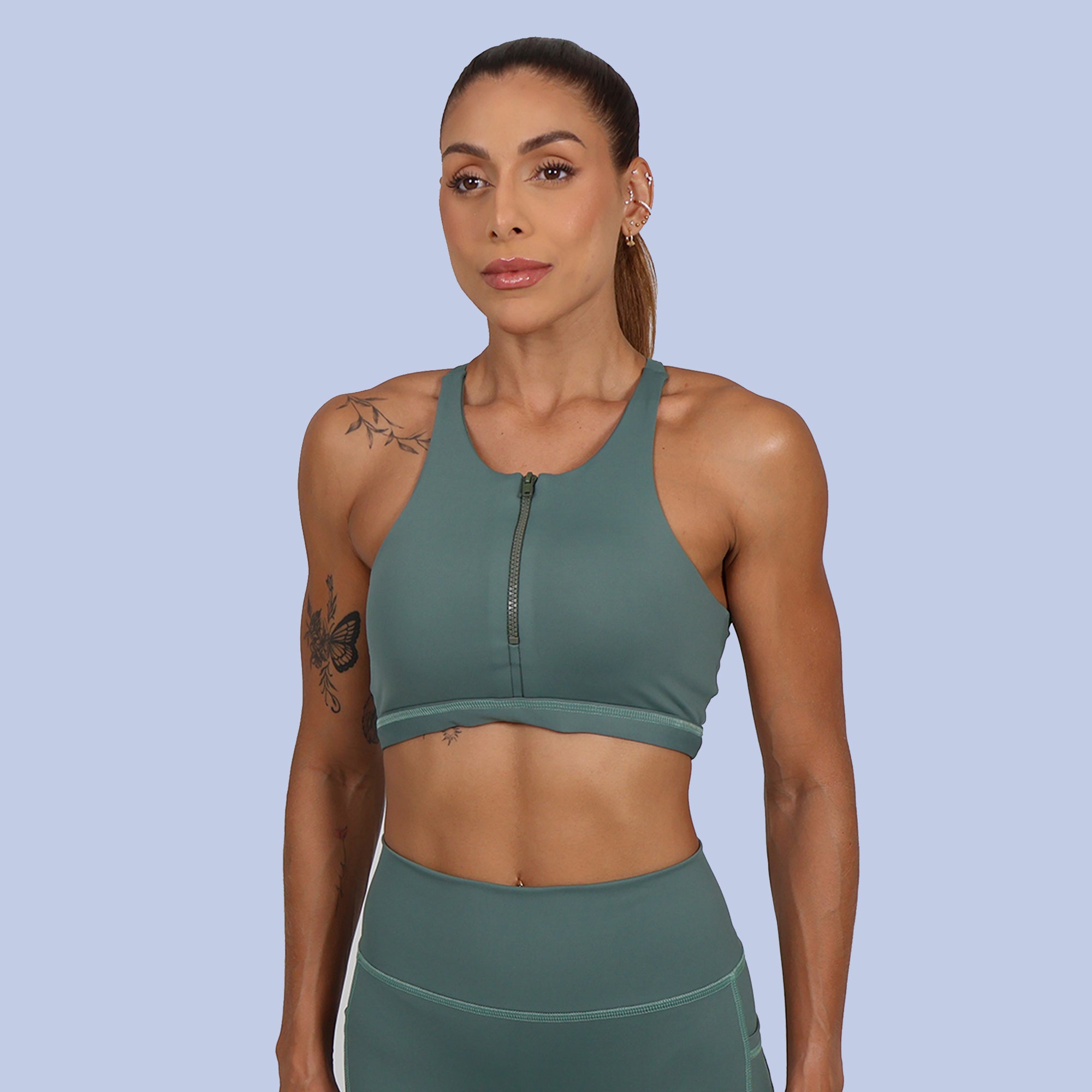 Top Nadador c/ Zíper - Dusty Green