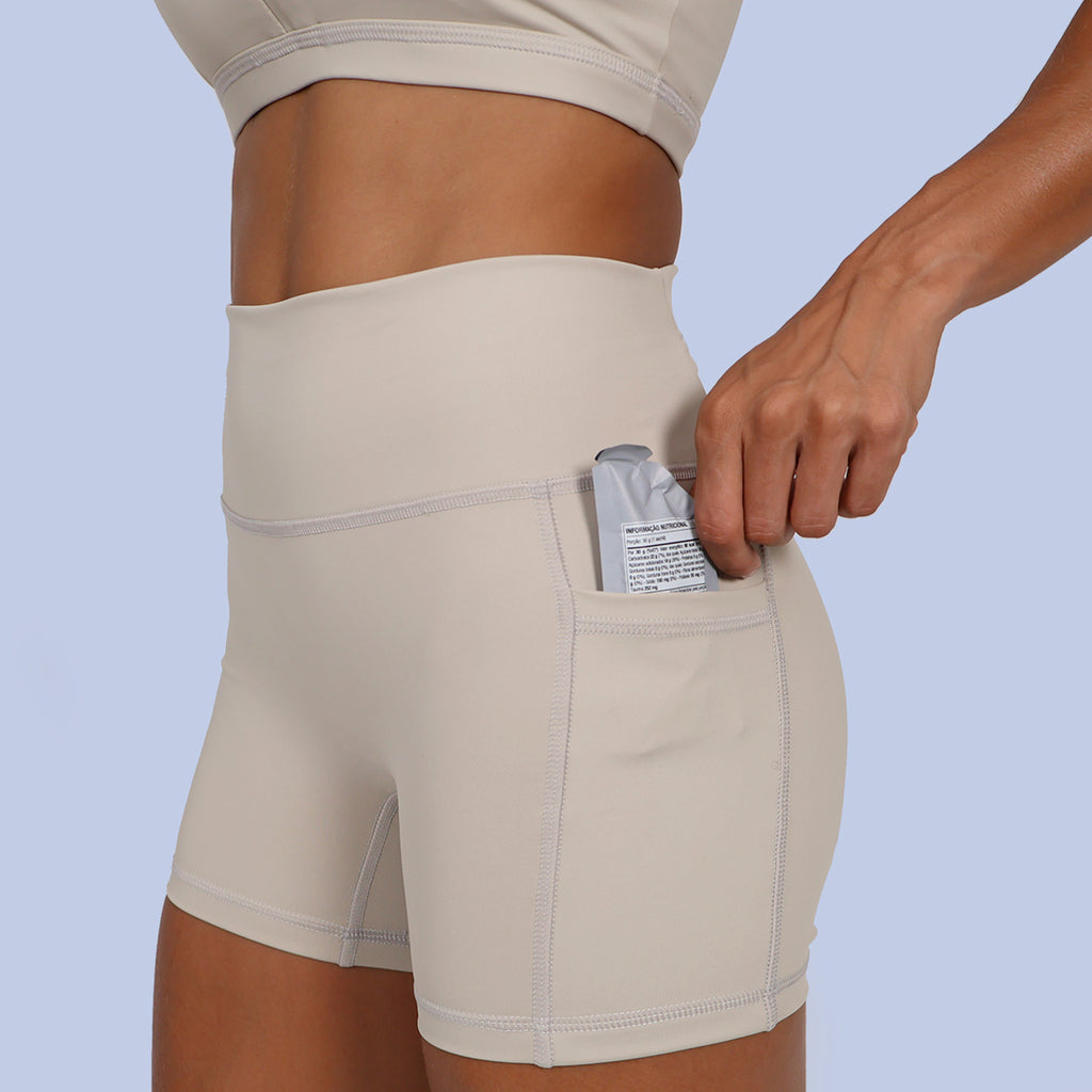 Short sem Costura c/ Bolso Lateral - Panna