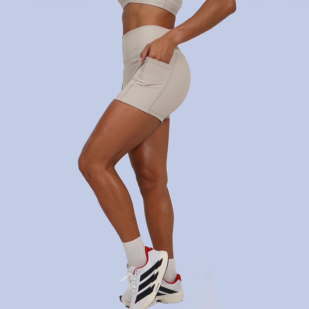 Short sem Costura c/ Bolso Lateral - Panna