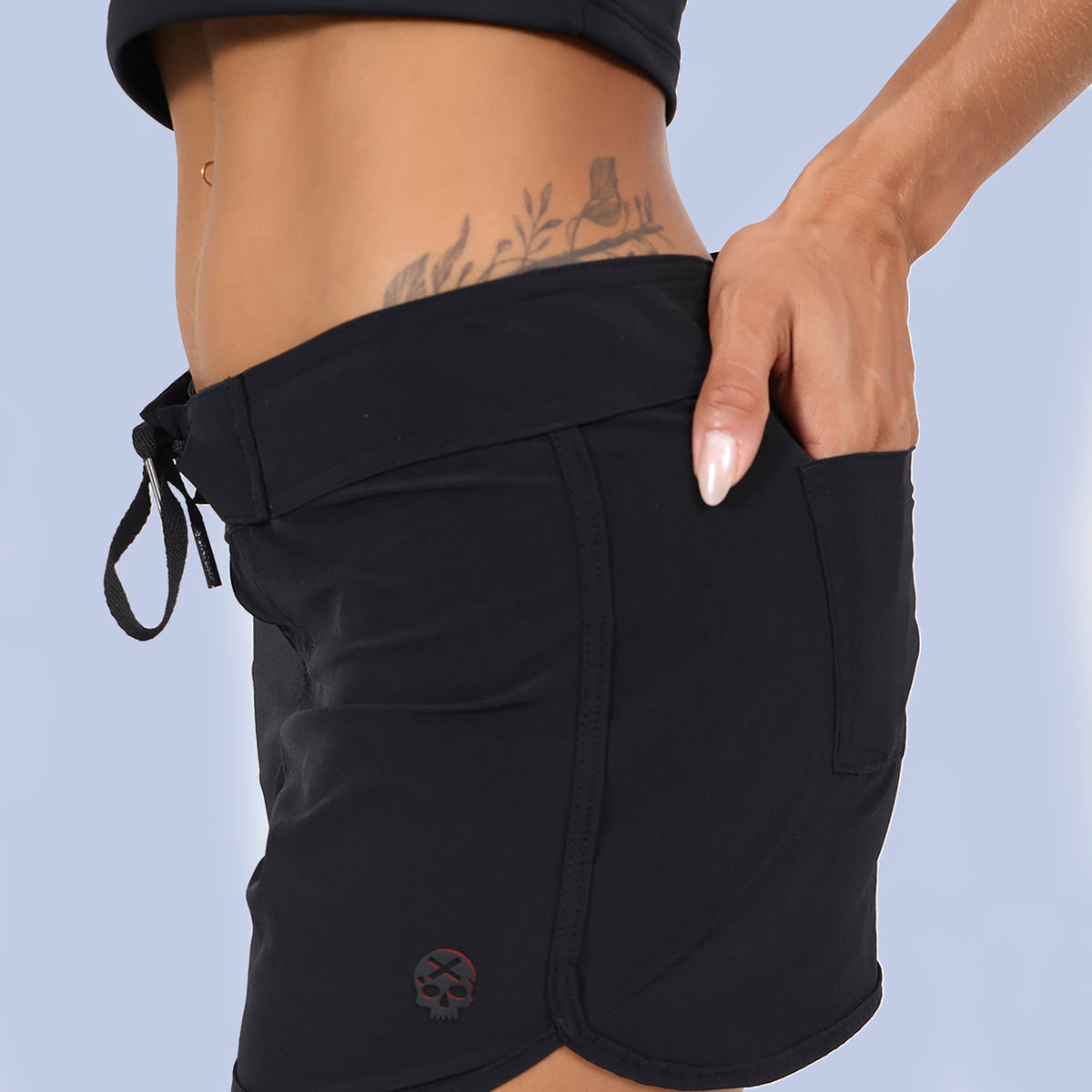 Short em Tactel c/ Cadarço - Preto