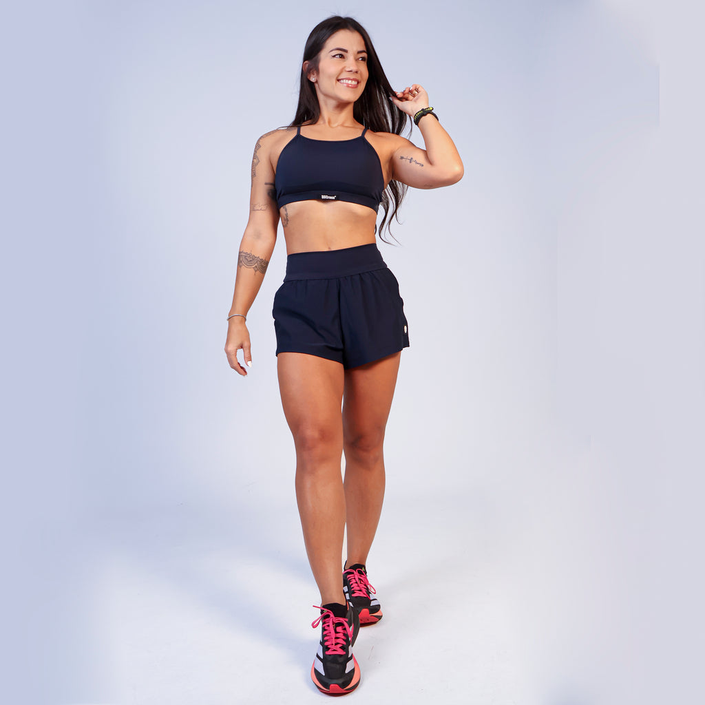 Short Solto c/ Short Interno - Azul Norturno