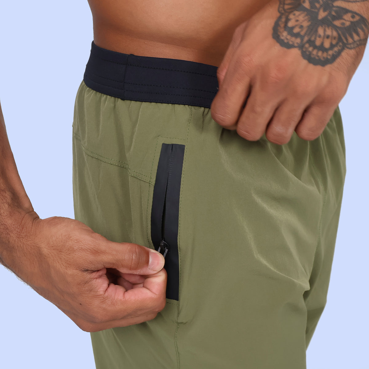 Short Tactel c/ bolso e Zíper - Avocado