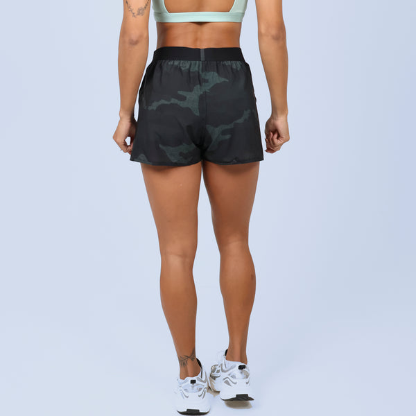 short em Tactel Sublimado - Branco Camuflado