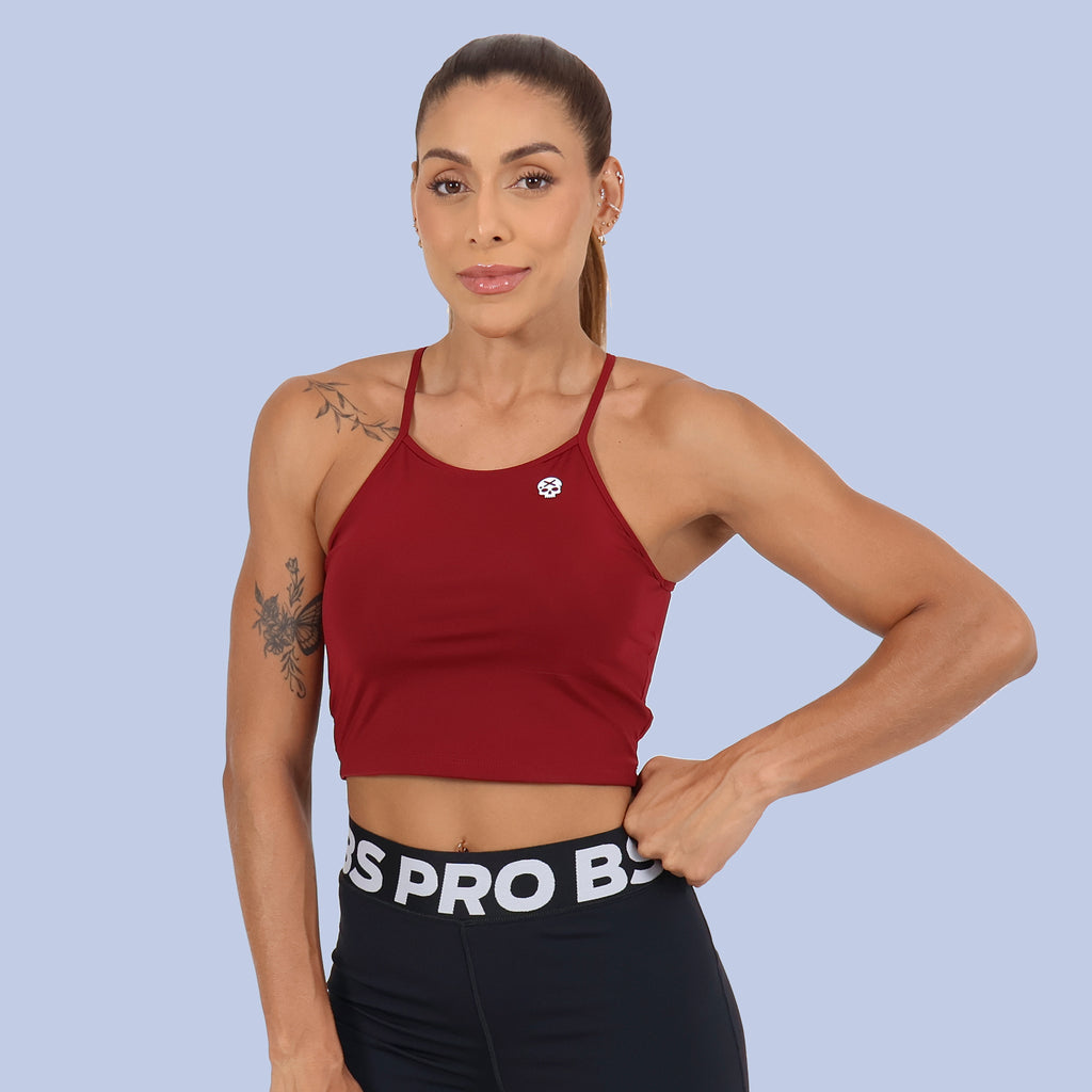 Cropped Alçinhas Skull - Carmim
