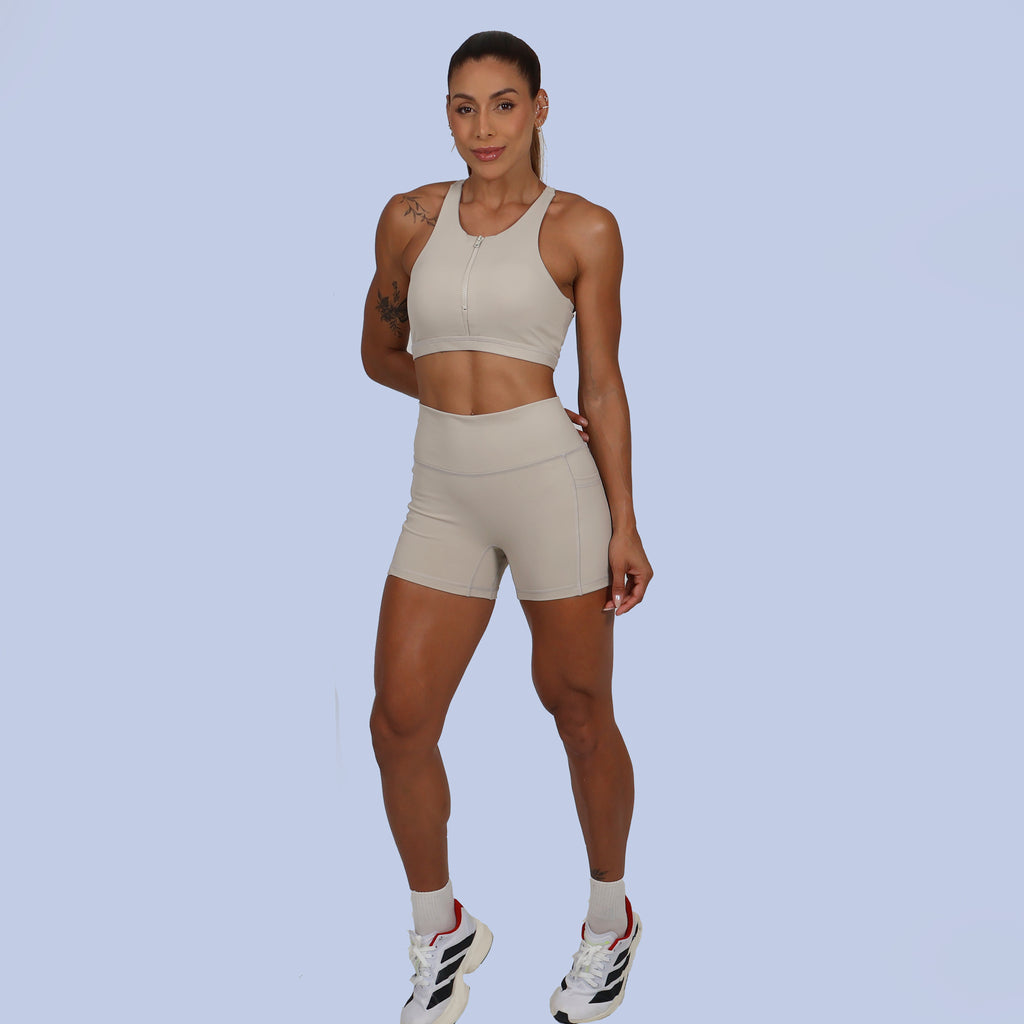 Short sem Costura c/ Bolso Lateral - Panna