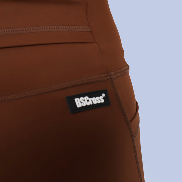 Short sem Costura c/ Bolso Lateral - Coffee