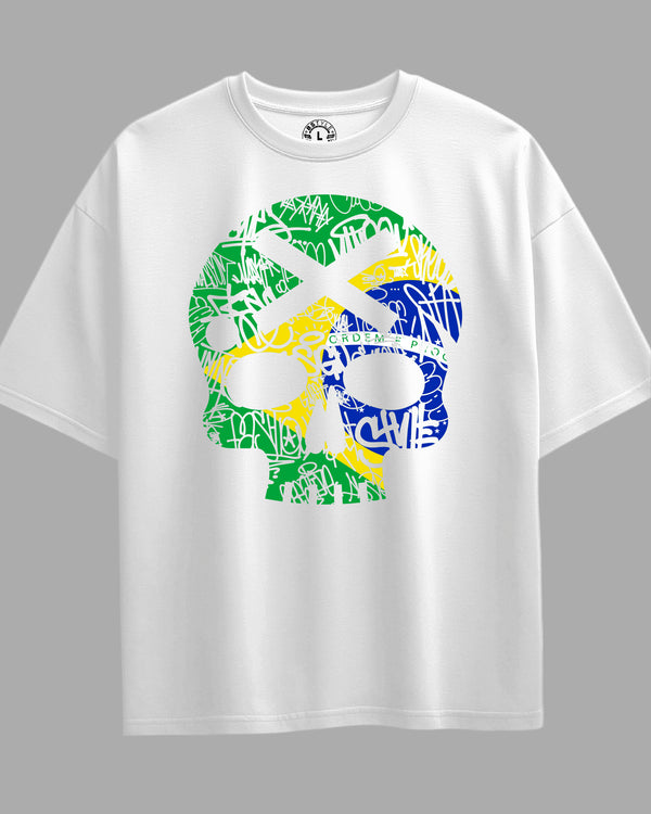 Oversized Exclusive - Caveira Brasil Copa Branca