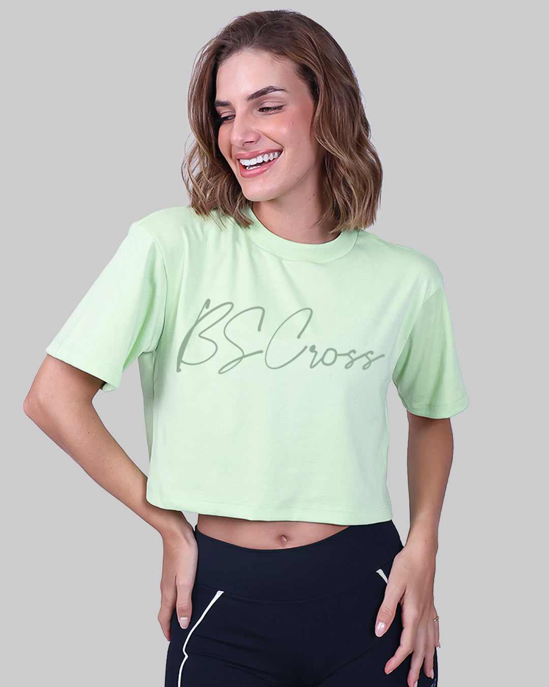 Cropped Oversized Bscross - Verde