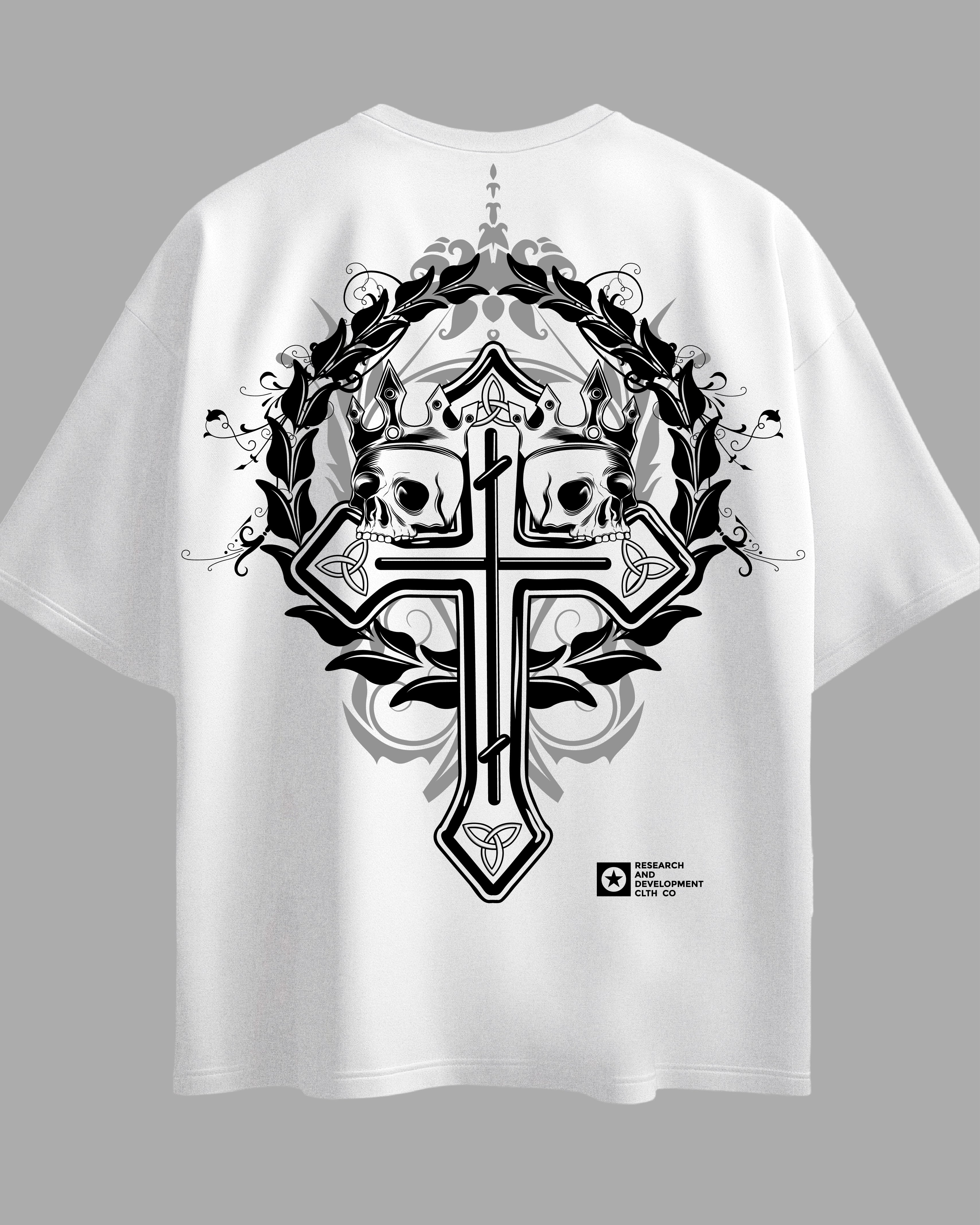 Oversized Exclusive - Cross & Crown Branca
