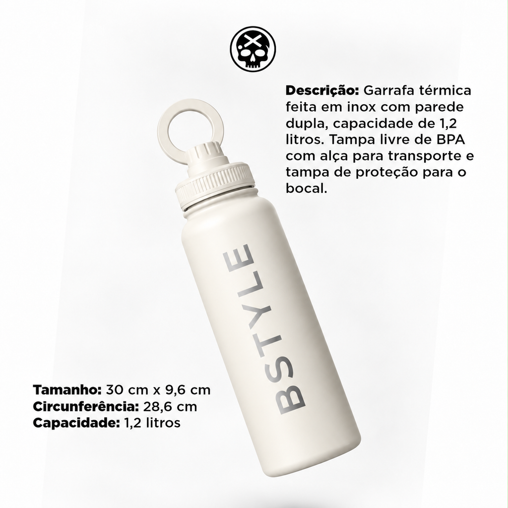Garrafa Térmica - BSTYLE 1,2 Litros -  Off White