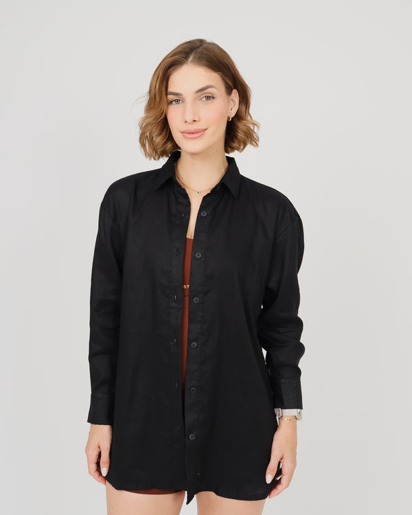 Camisa Miranda Manga Longa - Preta