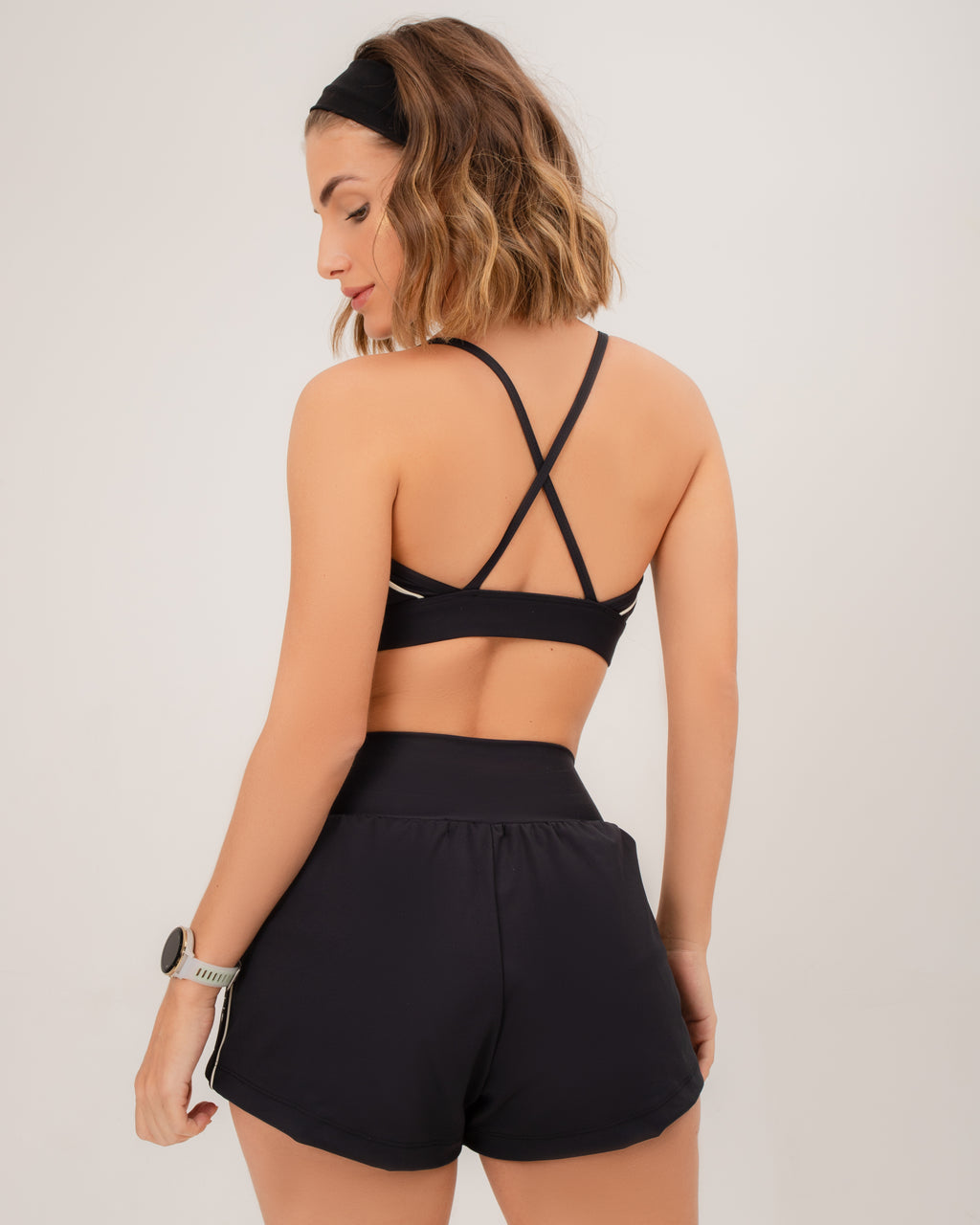 Short Fem Duplo c/ Debrum - Preto