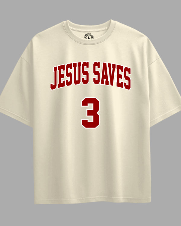 Oversized Exclusive - Jesus Saves 3.0 Off White