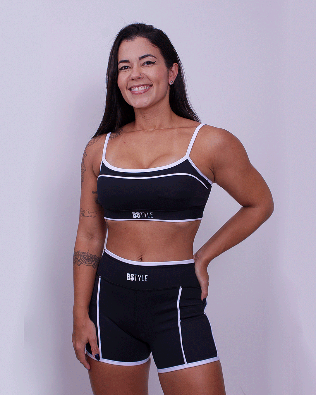 Top c/ Alças com Debrum - Preto