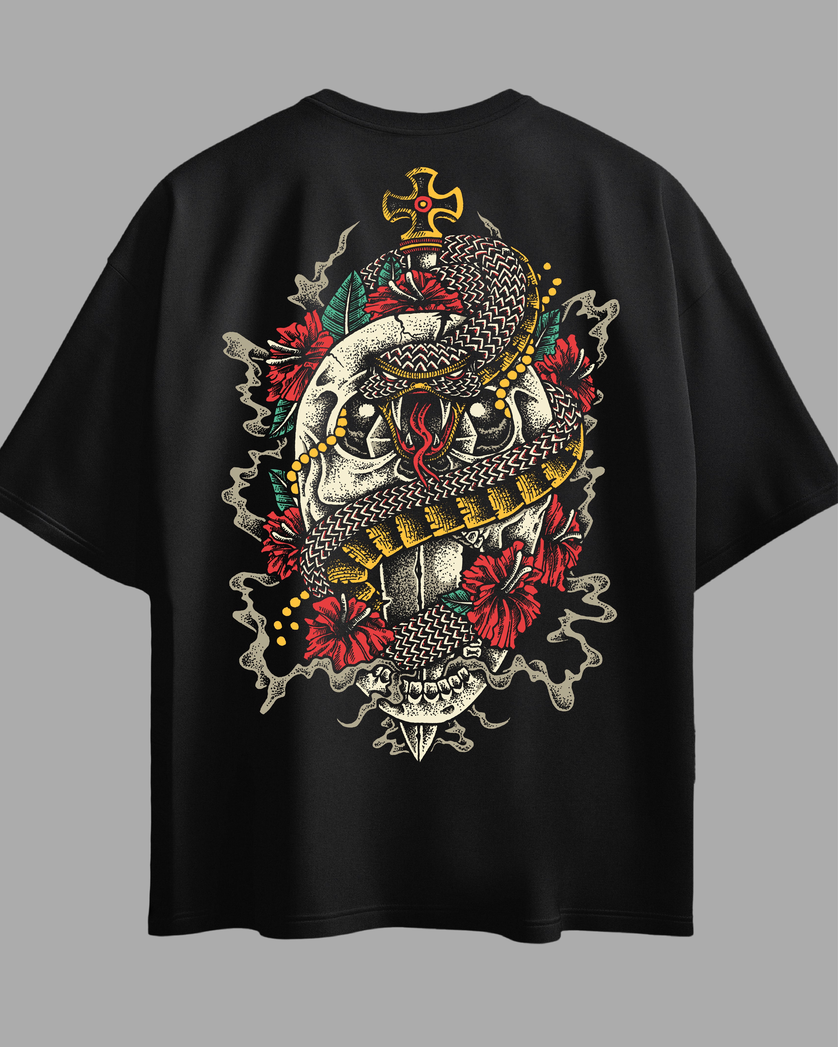Oversized Exclusive - Skull Snake Preta