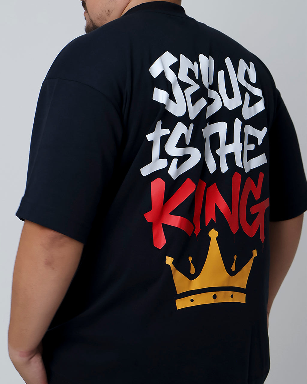 Big Oversized Plus Size Jesus is The King - Preto